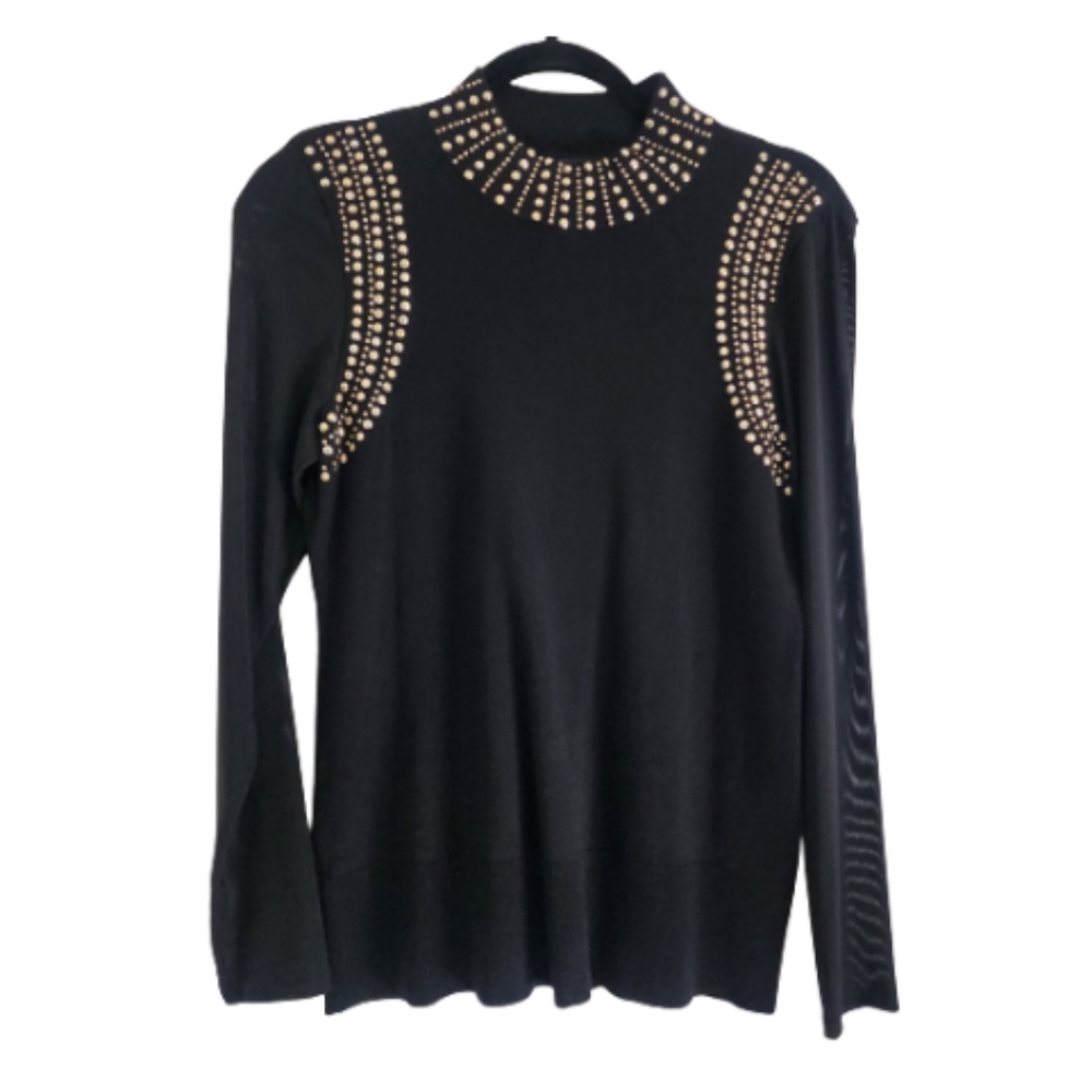 BEAUTIFUL BLACK‎ EMBELLISHED SWEATER by THALIA SODI SIZE MEDIUM